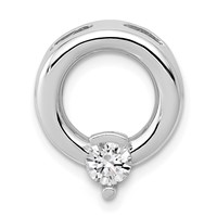 14K White Gold Holds 4mm Stone Circle Chain Slide Mounting view 1