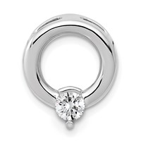 14K White Gold Holds 4.4mm Stone Circle Chain Slide Mounting view 1