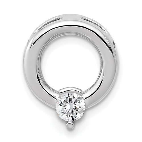 14K White Gold Holds 4.4mm Stone Circle Chain Slide Mounting