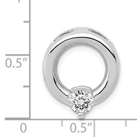 14K White Gold Holds 5mm Stone Circle Chain Slide Mounting view 3