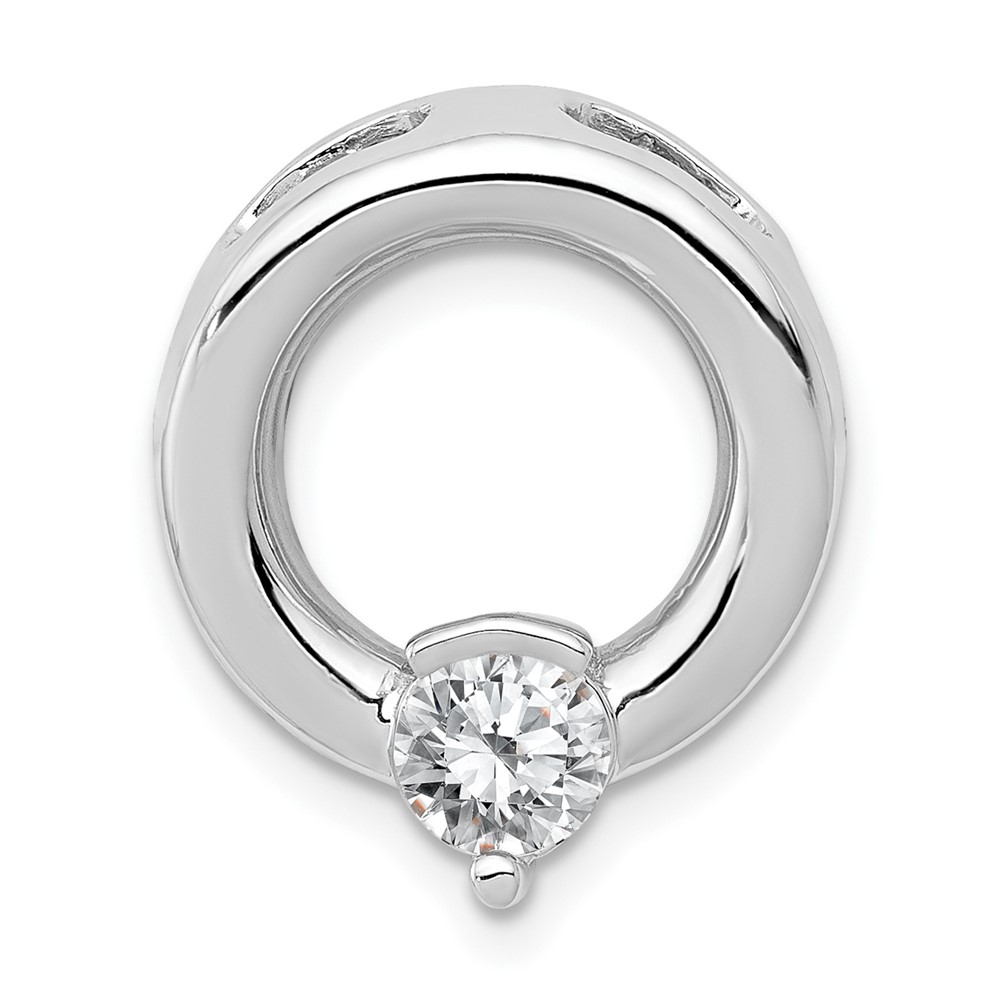 14K White Gold Holds 5mm Stone Circle Chain Slide Mounting