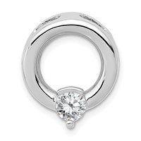 14K White Gold Holds 5mm Stone Circle Chain Slide Mounting view 1