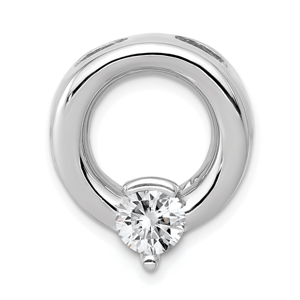 14K White Gold Holds 6.5mm Stone Circle Chain Slide Mounting