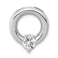 14K White Gold Holds 6.5mm Stone Circle Chain Slide Mounting view 1