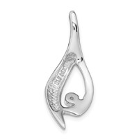 14K White Gold Fancy Peg-Set Diamond Slide Mounting Fits Up to 4mm Regular 6mm Fancy Or Reversible Omega view 4
