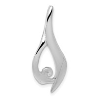 14K White Gold Fancy Peg-Set Diamond Slide Mounting Fits Up to 4mm Regular 6mm Fancy Or Reversible Omega view 5
