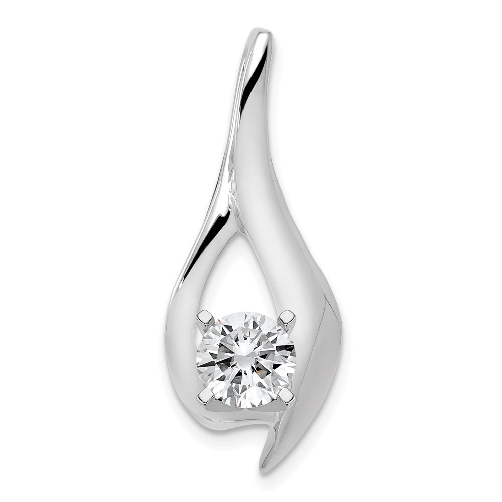 14K White Gold Fancy Peg-Set Diamond Slide Mounting Fits Up to 4mm Regular 6mm Fancy Or Reversible Omega