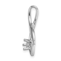 14K White Gold Holds 4mm Stone Fancy Slide Mounting Fits Up to 2mm Regular 6mm Fancy Or Reversible Omega view 2