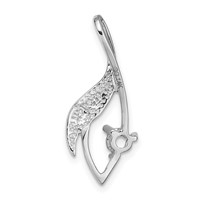 14K White Gold Holds 4mm Stone Fancy Slide Mounting Fits Up to 2mm Regular 6mm Fancy Or Reversible Omega view 4