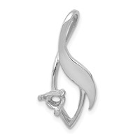 14K White Gold Holds 4mm Stone Fancy Slide Mounting Fits Up to 2mm Regular 6mm Fancy Or Reversible Omega view 5