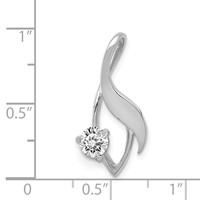 14K White Gold Holds 4mm Stone Fancy Slide Mounting Fits Up to 2mm Regular 6mm Fancy Or Reversible Omega view 3