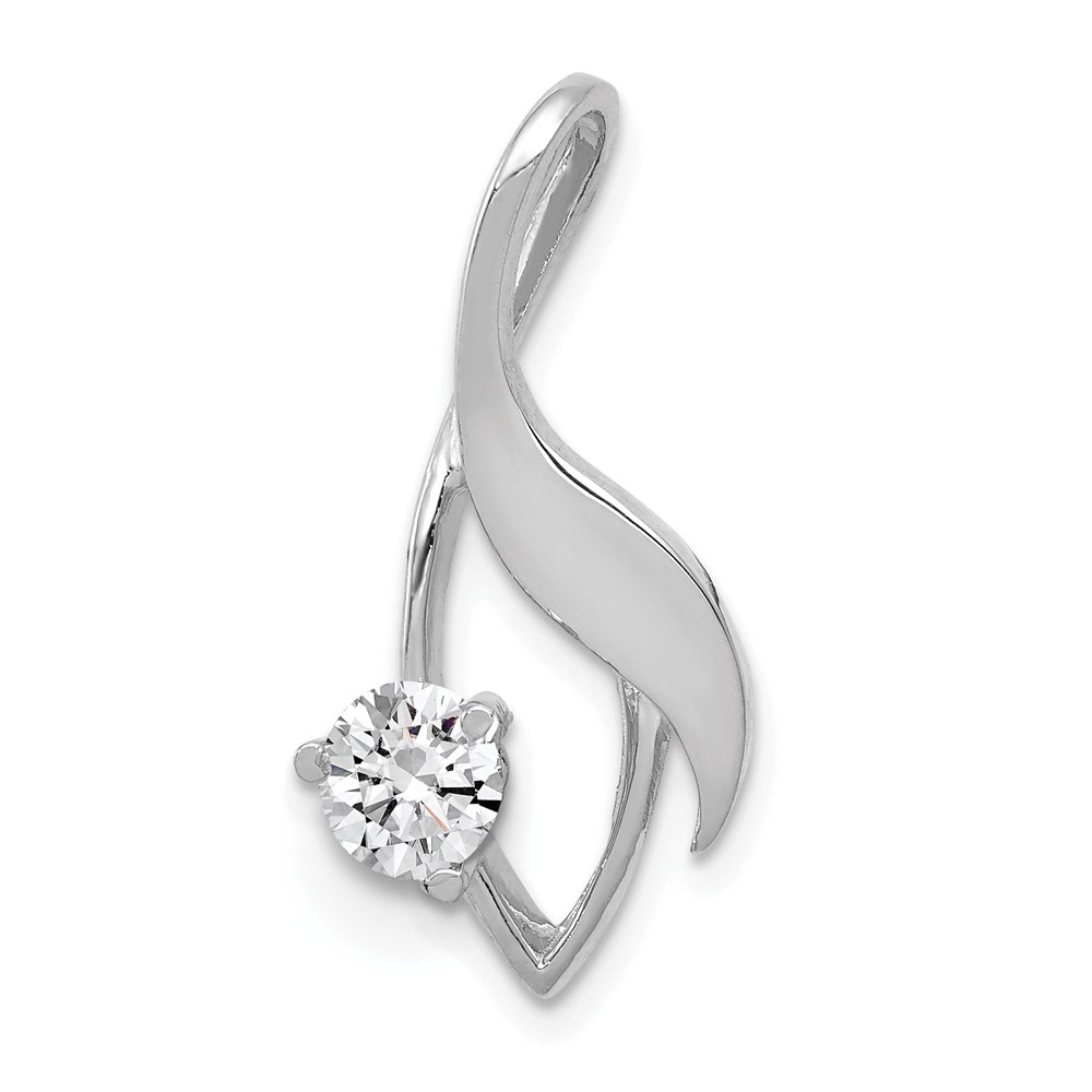 14K White Gold Holds 4mm Stone Fancy Slide Mounting Fits Up to 2mm Regular 6mm Fancy Or Reversible Omega