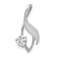 14K White Gold Holds 4mm Stone Fancy Slide Mounting Fits Up to 2mm Regular 6mm Fancy Or Reversible Omega view 1