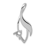 14K White Gold Holds 5mm Stone Fancy Slide Mounting Fits Up to 2mm Regular 3mm Fancy Or Reversible Omega view 3