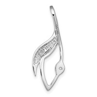 14K White Gold Peg-Set Fancy Slide Mounting Fits Up to 3mm Regular 6mm Fancy Or Reversible Omega view 4