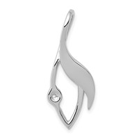 14K White Gold Peg-Set Fancy Slide Mounting Fits Up to 3mm Regular 6mm Fancy Or Reversible Omega view 5