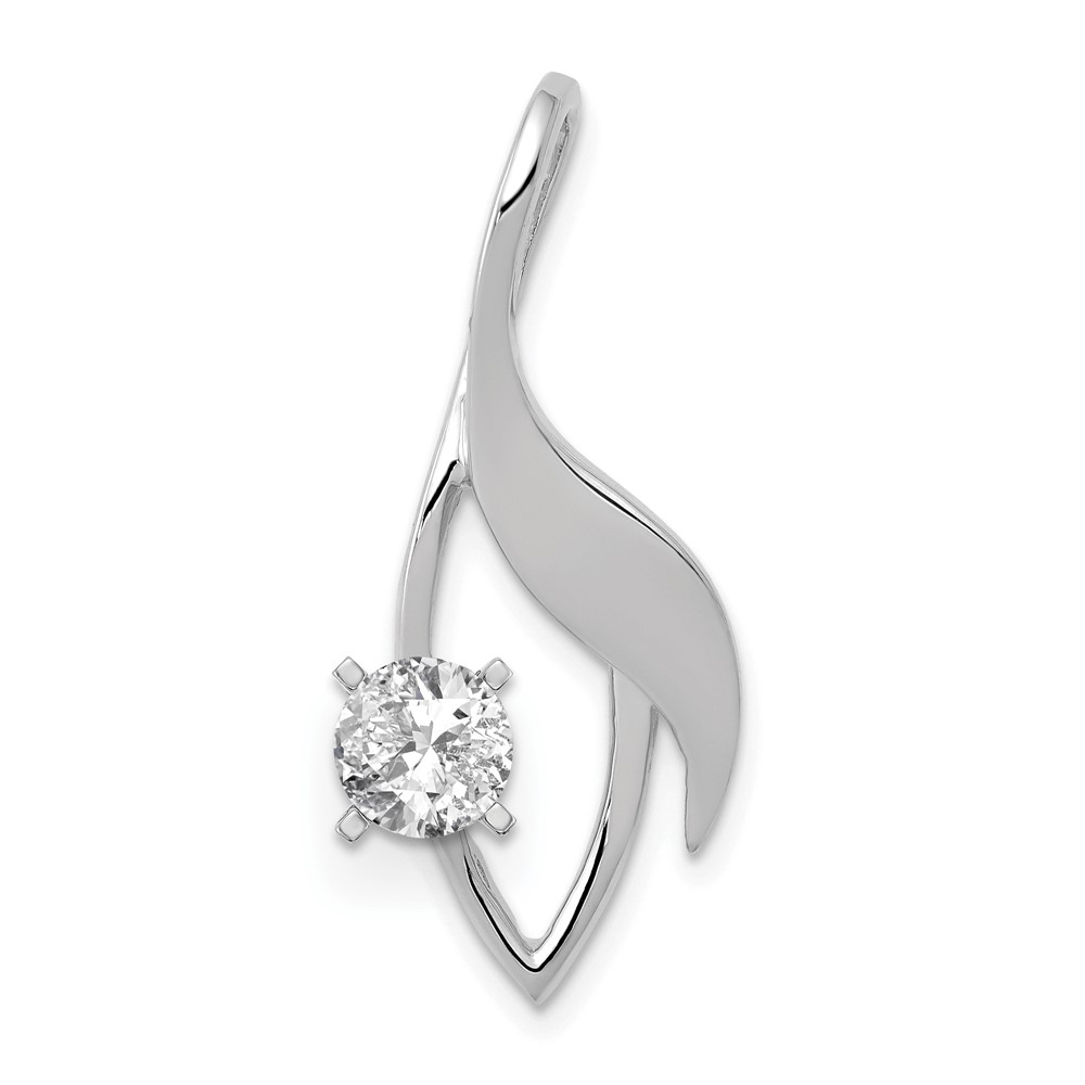 14K White Gold Peg-Set Fancy Slide Mounting Fits Up to 3mm Regular 6mm Fancy Or Reversible Omega