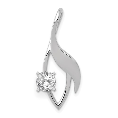 14K White Gold Peg-Set Fancy Slide Mounting Fits Up to 3mm Regular 6mm Fancy Or Reversible Omega