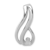 14K White Gold Peg-Set Diamond Fancy Slide Mounting Fits Up to 6mm Regular 8mm Fancy Or Reversible Omega view 3