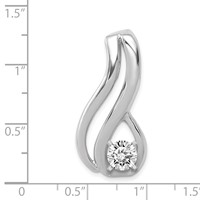 14K White Gold Peg-Set Diamond Fancy Slide Mounting Fits Up to 6mm Regular 8mm Fancy Or Reversible Omega view 2