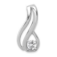 14K White Gold Peg-Set Diamond Fancy Slide Mounting Fits Up to 6mm Regular 8mm Fancy Or Reversible Omega view 1