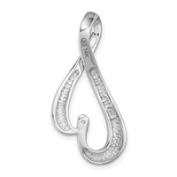 14K White Gold Fancy Peg-Set Diamond Slide Mounting Fits Up to 6mm Regular Fancy Reversible Omega view 4