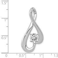 14K White Gold Fancy Peg-Set Diamond Slide Mounting Fits Up to 6mm Regular Fancy Reversible Omega view 3