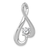 14K White Gold Fancy Peg-Set Diamond Slide Mounting Fits Up to 6mm Regular Fancy Reversible Omega view 1