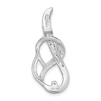 14K White Gold Peg-Set Fancy Slide Mounting Fits Up to 4mm Regular 6mm Fancy Or Reversible Omega view 4
