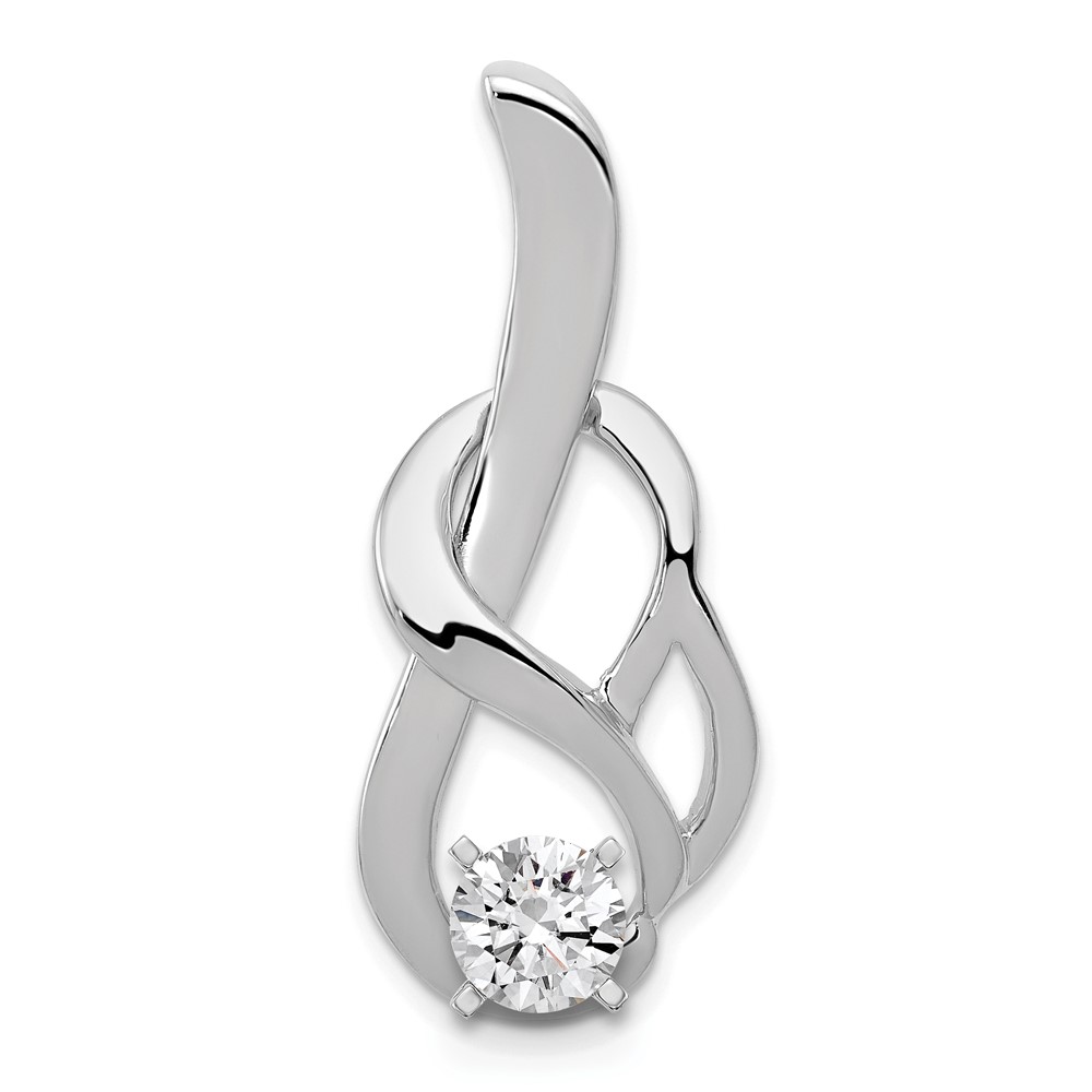 14K White Gold Peg-Set Fancy Slide Mounting Fits Up to 4mm Regular 6mm Fancy Or Reversible Omega