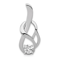 14K White Gold Peg-Set Fancy Slide Mounting Fits Up to 4mm Regular 6mm Fancy Or Reversible Omega view 1