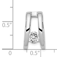 14K White Gold Complete AA 5.25mm Diamond Slide Fits Up to 6mm Regular 8mm Fancy Or Reversible Omega view 2