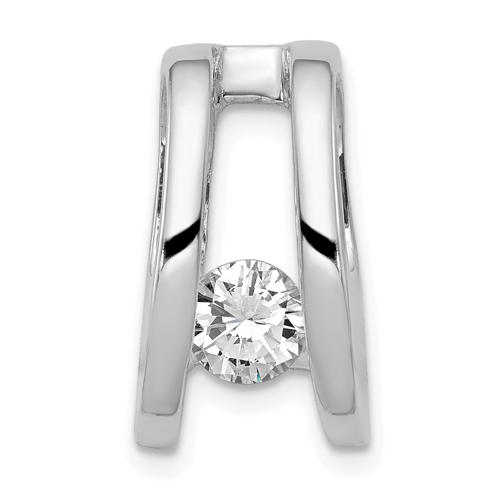 14K White Gold Complete AA 5.25mm Diamond Slide Fits Up to 6mm Regular 8mm Fancy Or Reversible Omega