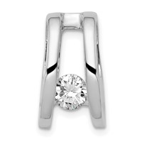 14K White Gold Complete AA 5.25mm Diamond Slide Fits Up to 6mm Regular 8mm Fancy Or Reversible Omega view 1