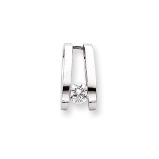 14k White Gold Moissanite Slide