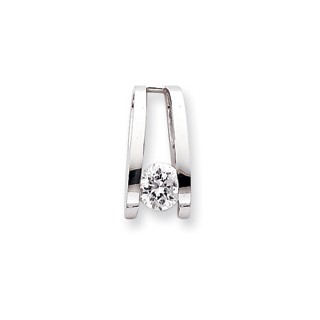 14k White Gold Moissanite Slide