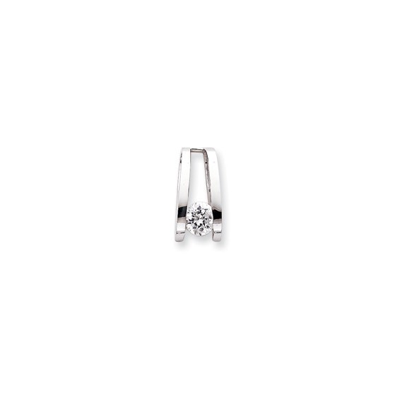 14k White Gold Moissanite Slide