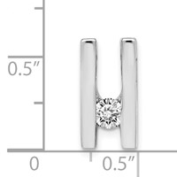 14K White Gold Complete AA 4.1mm Diamond Slide Fits Up to 4mm Regular 6mm Fancy Or Reversible Omega view 4