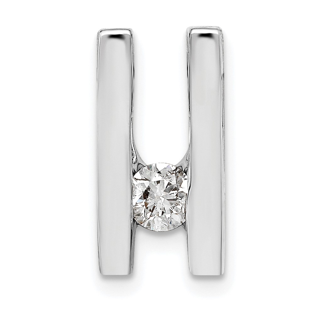 14K White Gold Complete AA 4.1mm Diamond Slide Fits Up to 4mm Regular 6mm Fancy Or Reversible Omega