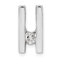 14K White Gold Complete AA 4.1mm Diamond Slide Fits Up to 4mm Regular 6mm Fancy Or Reversible Omega view 1