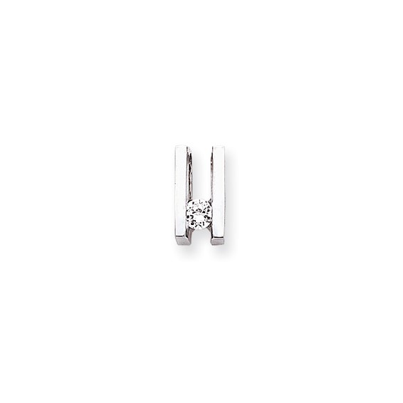 14k White Gold Completed Fancy Moissanite Chain Slide