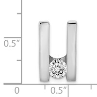 14K White Gold Complete Aaa 5.25mm Diamond Slide Fits Up to 6mm Regular Fancy Reversible Omega view 2