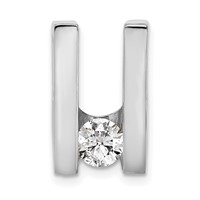 14K White Gold Complete Aaa 5.25mm Diamond Slide Fits Up to 6mm Regular Fancy Reversible Omega view 1