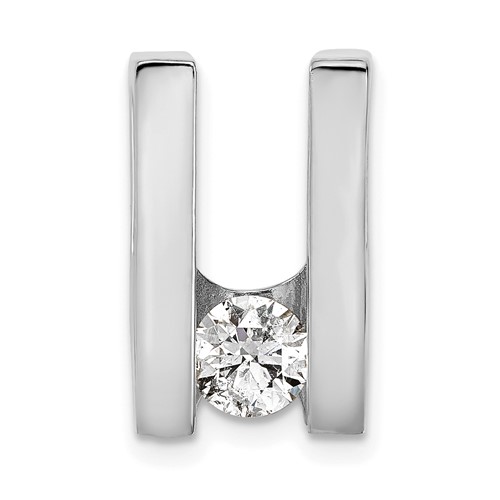 14K White Gold Complete VS 5.25mm Diamond Slide Fits Up to 6mm Regular Fancy Reversible Omega