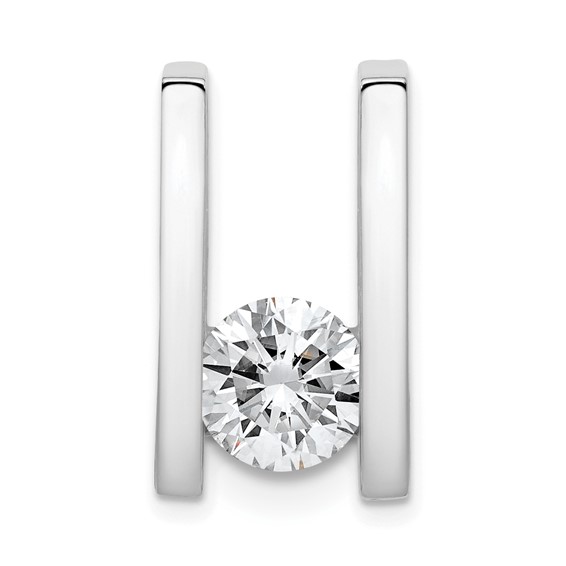 14k White Gold Completed Fancy Moissanite Chain Slide