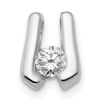 14K White Gold Complete VS 3.75mm Diamond Slide Fits Up to 2mm Regular 3mm Fancy Or Reversible Omega view 1