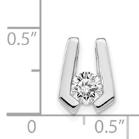 14K White Gold Complete AA 4.5mm Diamond Slide Fits Up to 2mm Regular 3mm Fancy Or Reversible Omega view 2