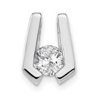 14K White Gold Complete AA 4.5mm Diamond Slide Fits Up to 2mm Regular 3mm Fancy Or Reversible Omega view 1