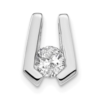 14k White Gold Moissanite Slide