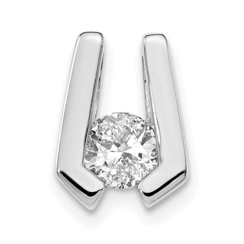 14K White Gold Complete AA 4.5mm Diamond Slide Fits Up to 2mm Regular 3mm Fancy Or Reversible Omega